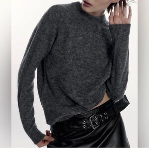 Zara Wool + Alpaca Blend Charcoal Grey Sweater NWT | Sz XL